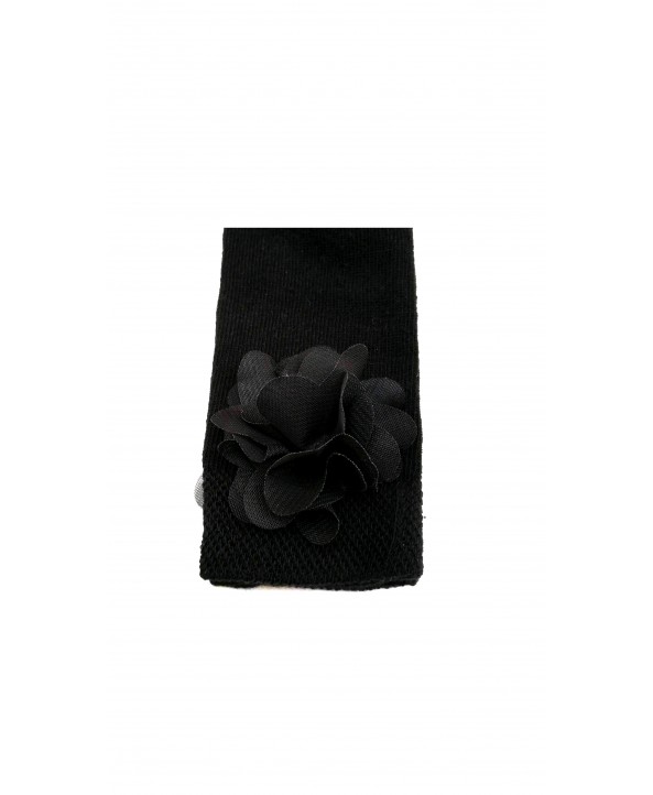 Детски 3/4 чорапи с цвете черни